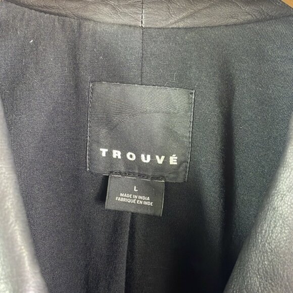 Trouvé black, leather Moto jacket - Picture 3 of 6